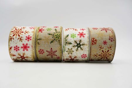 Текстурированная лента снежинок с проволокой_KF7001